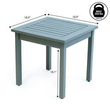 Archer 18.9" Modern Classic Square Slatted Solid Acacia Wood Indoor/Outdoor Adirondack Side Table